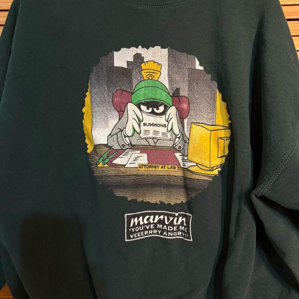 Vintage Looney Tunes 1997 Dark Green Graphic Crewneck XXL - Picture 4 of 10